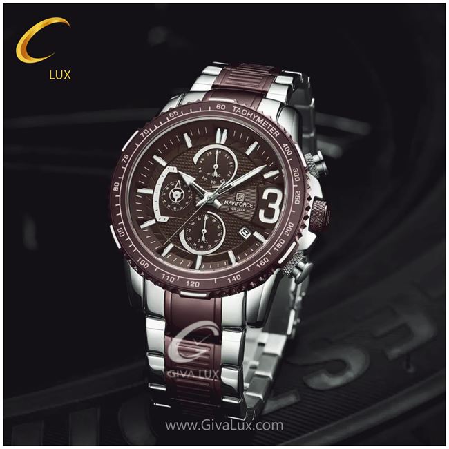 ساعت مچی مردانه بند فلزی سه موتوره کورنوگراف مدل NF8017 8017 S-CE3.jpg